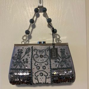 Grey/ silver evening bag